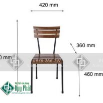 ghế cafe khung sắt sơn tĩnh điện, lưng và yên gỗ tự nhiên mới 100% ghế giá 270k/1c