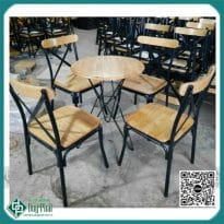 ghế chân sắt x mặt gỗ cao su mới 100%