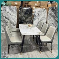 Bộ bàn ăn 6 ghế mặt đá nhập khẩu – (BADP41)