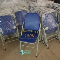 Thanh lý 50 ghế gấp Trường Phát lưng cao chân sơn đệm màu xanh (GGS 220K)