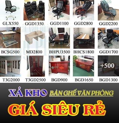 Thanh lý bàn ghế ghế văn phòng Phú Thọ mới 99% Giá Xưởng