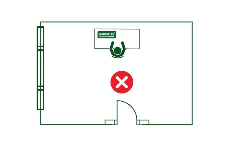 Không nên quay lưng với cửa ra vào khi đặt bàn làm việc Không nên quay lưng với cửa ra vào khi đặt bàn làm việc