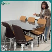 Bàn Ăn 6 Ghế mặt đá ceramic (BADP45)