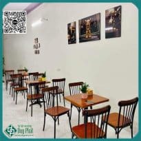 COMBO bộ bàn ghế cafe 1 bàn 4 ghế chân sắt sơn tĩnh điện