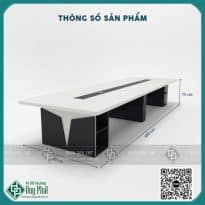 bàn họp chân hộp gỗ công nghiệp 1m4x3m