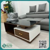 bàn trà sofa gỗ công nghiệp phủ melamin mặt kính (BSFDP-29)