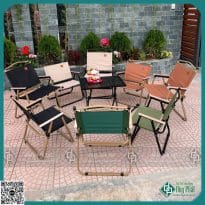 Ghế Gấp Gọn camping Vải 1 Bàn 4 Ghế – Ghế Cafe, Dã Ngoại, Du Lịch (CF-DP880)